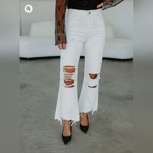 RISEN DISTRESSED CROP JEANS